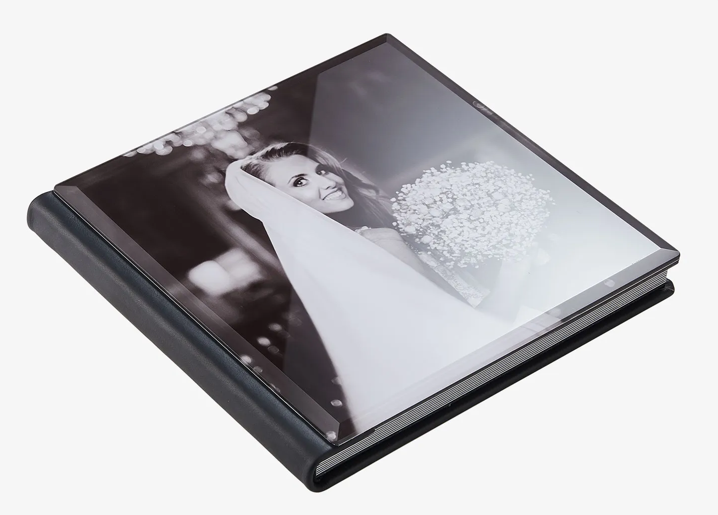 11x14 Landscape Genuine Leather Crystal Cover Wedding Album